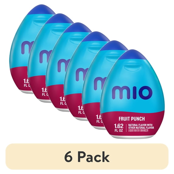 (6 pack) MiO Fruit Punch Sugar Free Water Enhancer, 1.62 fl oz Bottle