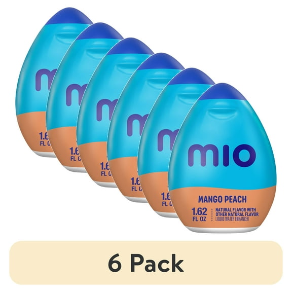 (6 pack) MiO Mango Peach Sugar Free Water Enhancer, 1.62 fl oz Bottle