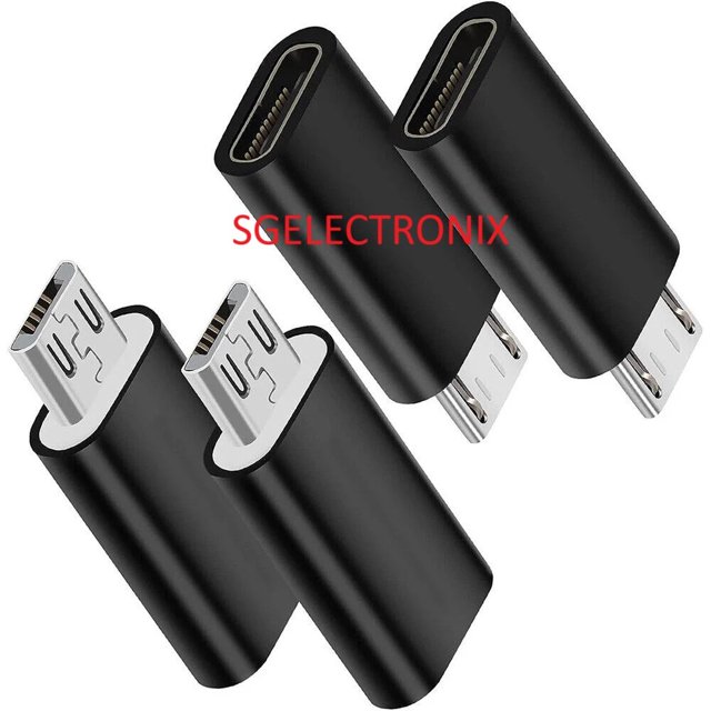 6 pack Micro USB Male to Type C Female Charging Adapter Converter