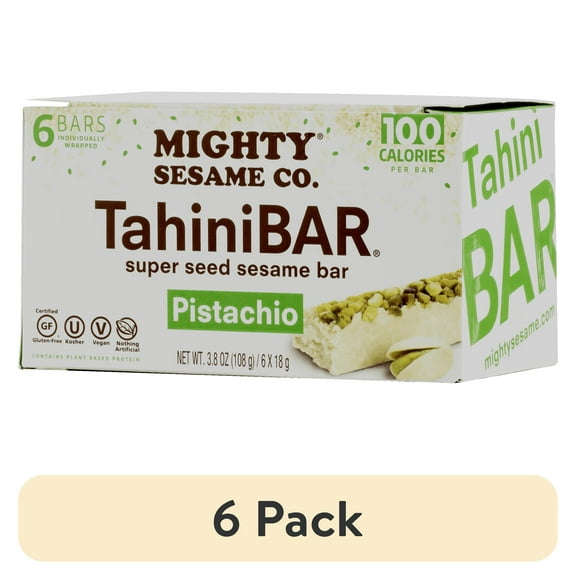 (6 pack) Mighty Sesame Company Pistachio Super Seed Tahini Bars, 3.8oz