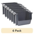 thumbnail image 1 of (6 pack) Mighty Tuff Large Nesting Stack Storage Bin, All, Plastic, Gray, 1 of 9