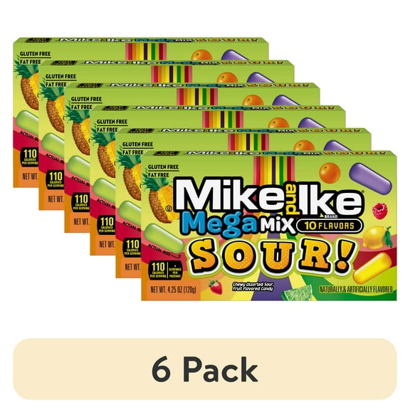 (6 pack) Mike and Ike Mega Mix SOUR! Chewy Candy, 4.25 Ounce, 1 Count