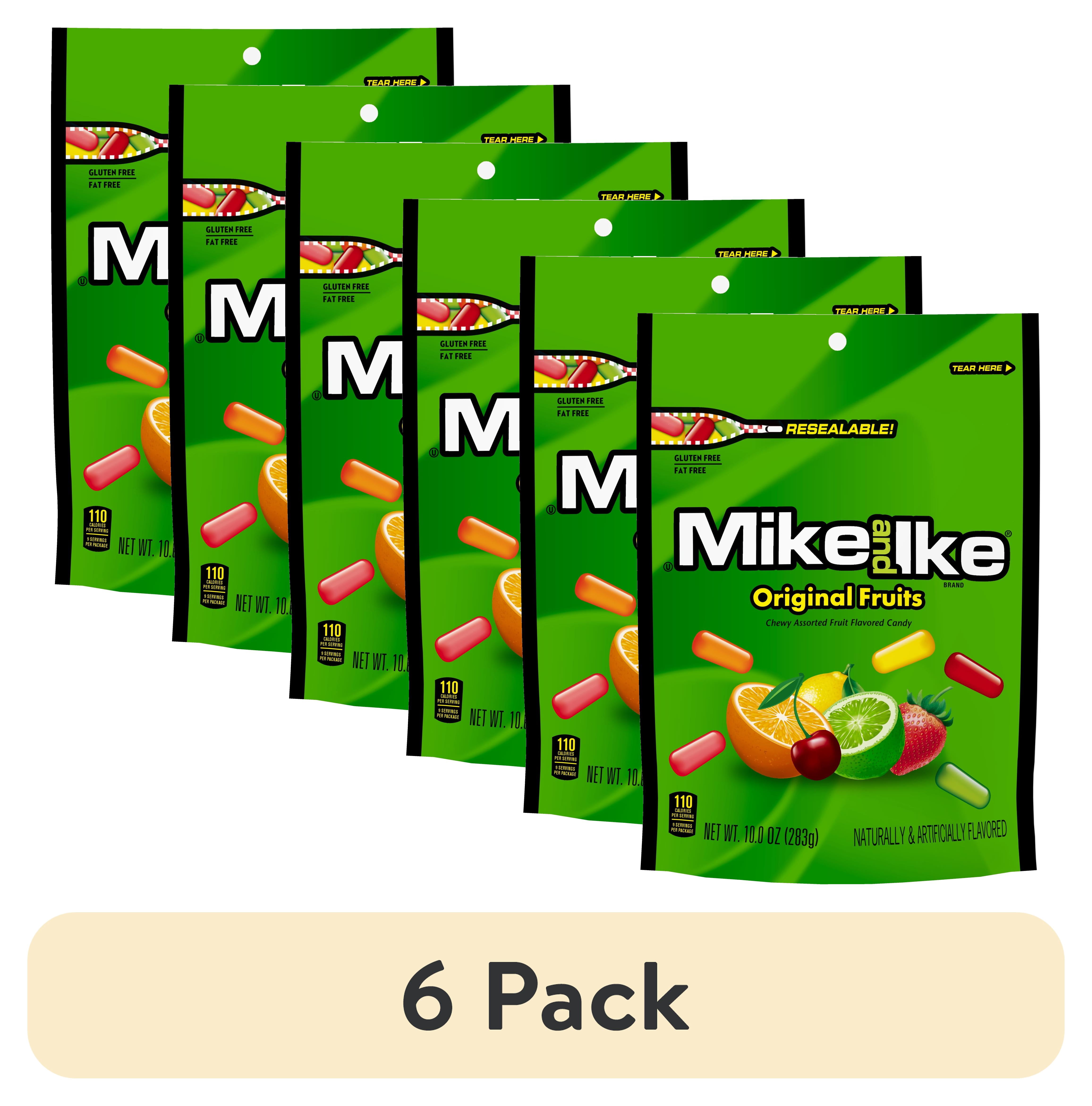 (6 pack) Mike and Ike Original Fruits Chewy Candy, 10 ounce Stand Up ...