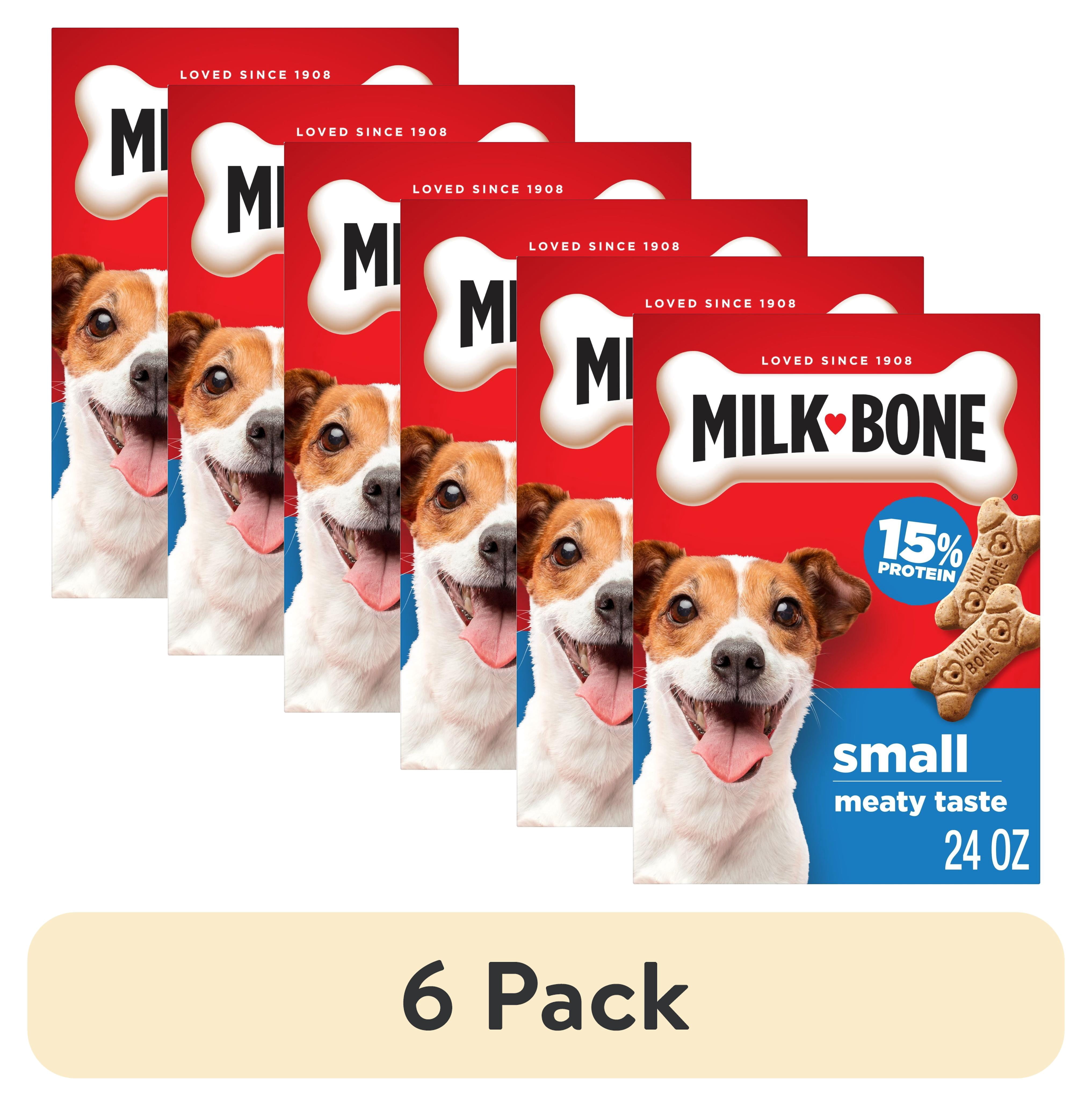 (6 pack) Milk Bone Crunchy Small Dog Treats, 24 oz Box, Original Beef Flavor