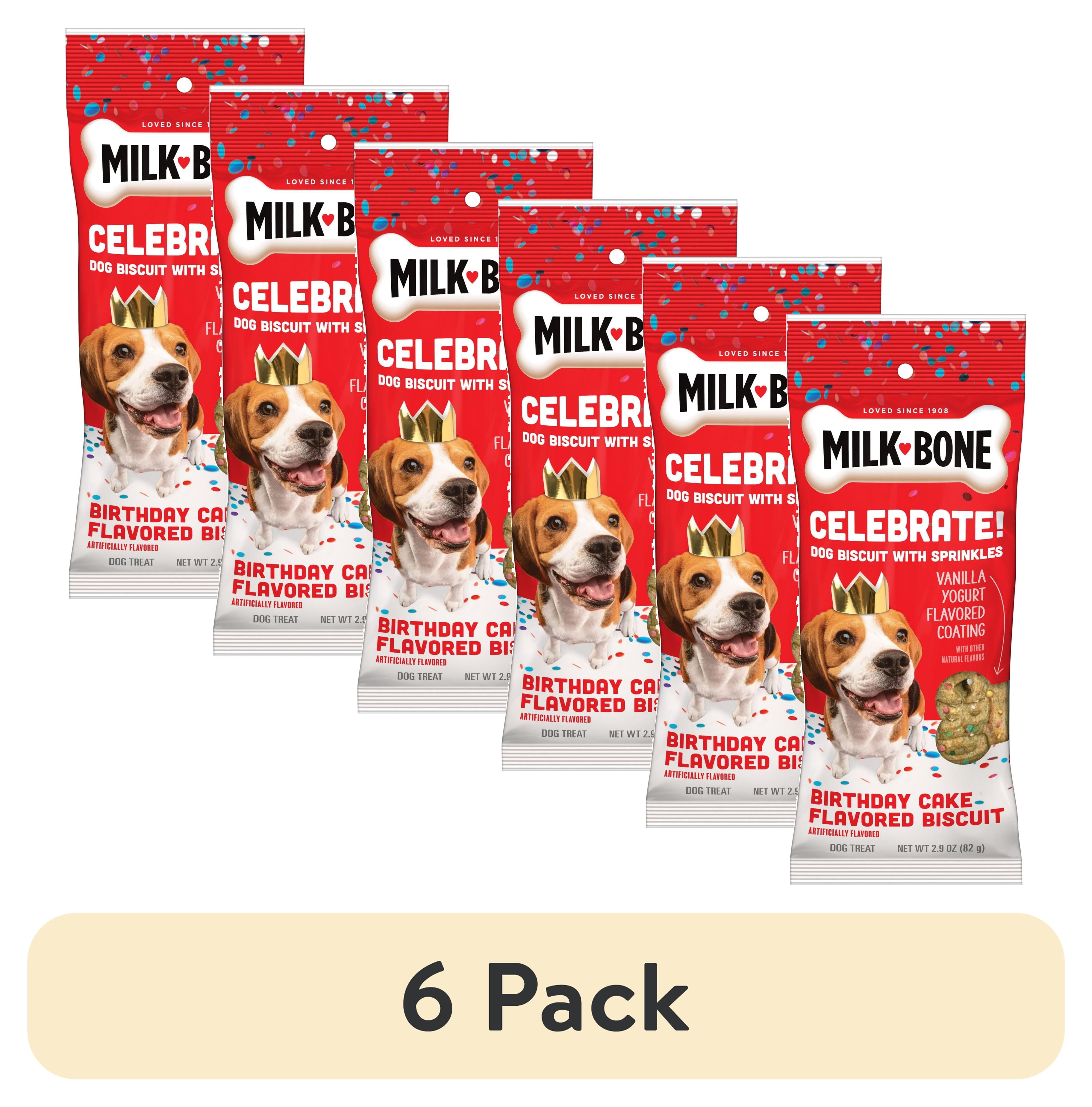 (6 pack) Milk Bone Extra Large Dipped CELEBRATE! Dog Biscuit, 2.9 oz Pouch