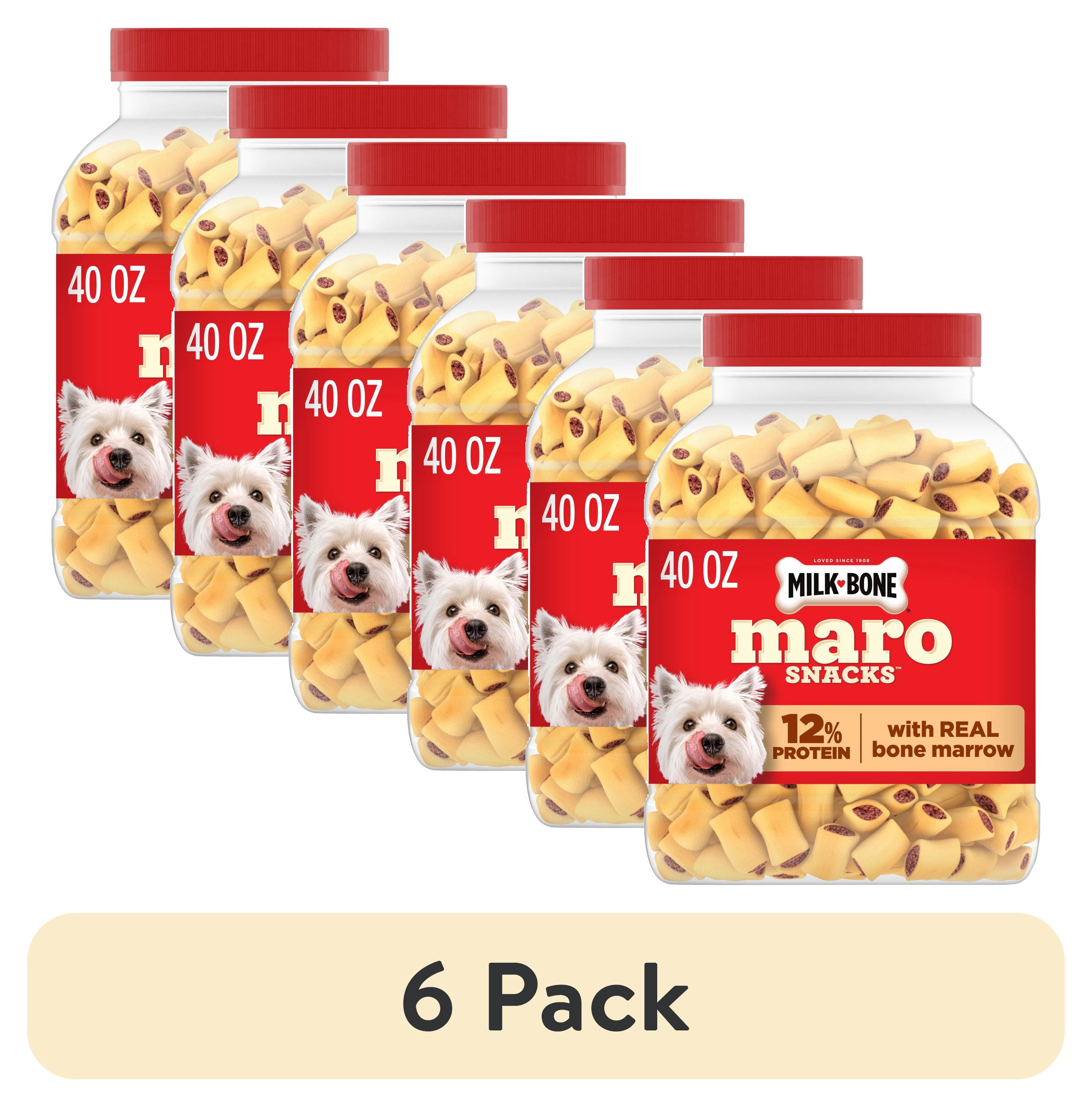 (6 pack) Milk Bone MaroSnacks Small Dog Treats with Real Bone Marrow, 40 oz Canister