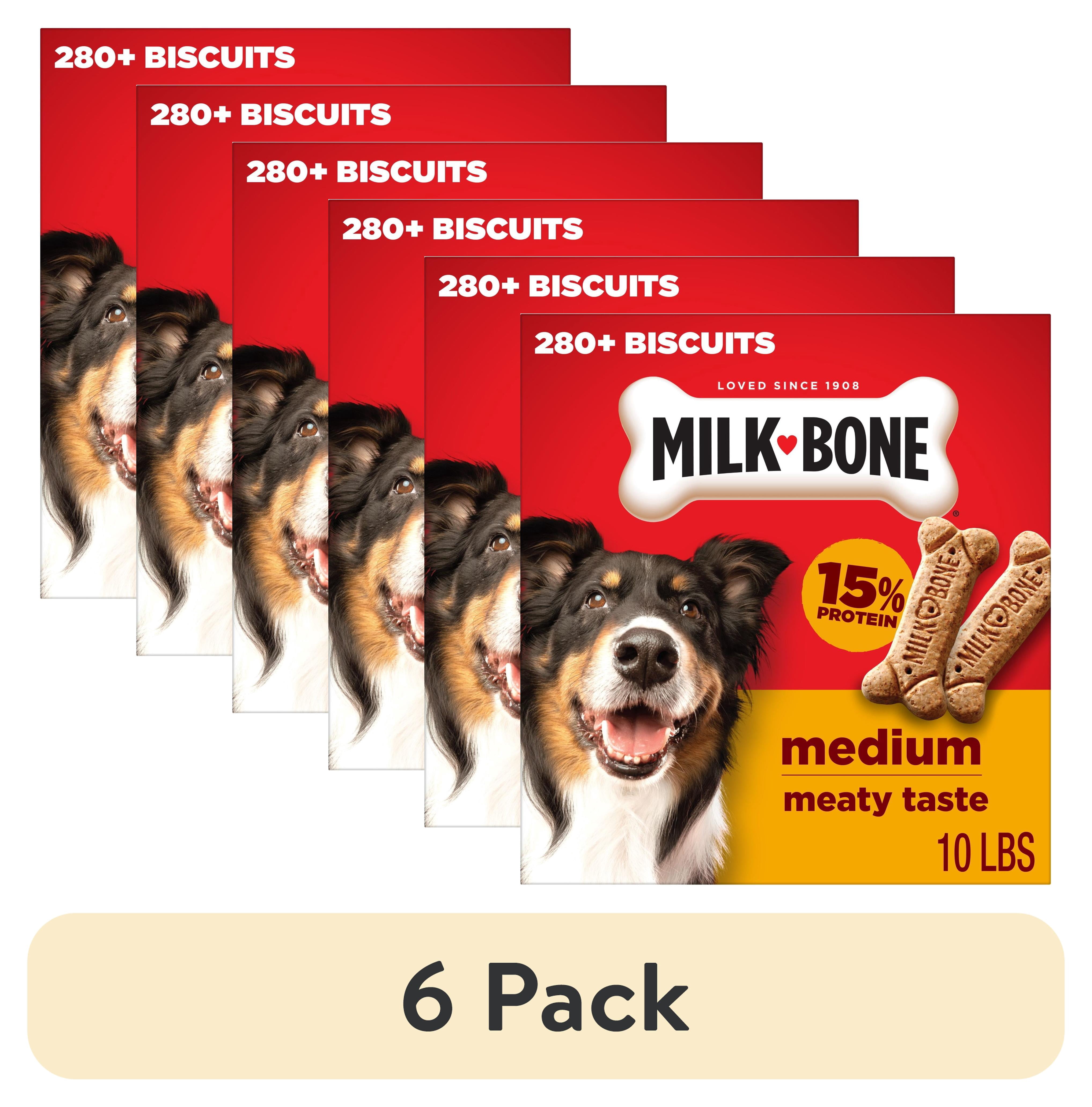(6 pack) Milk Bone Crunchy Medium Dog Treats, 10 Lb. Box, Original Beef Flavor