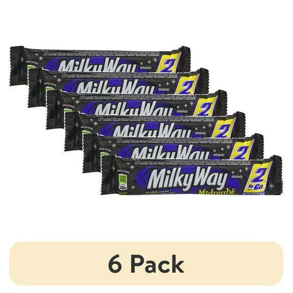 (6 pack) Milky Way Candy Midnight Dark Chocolate Bar, Share Size - 2.83 oz