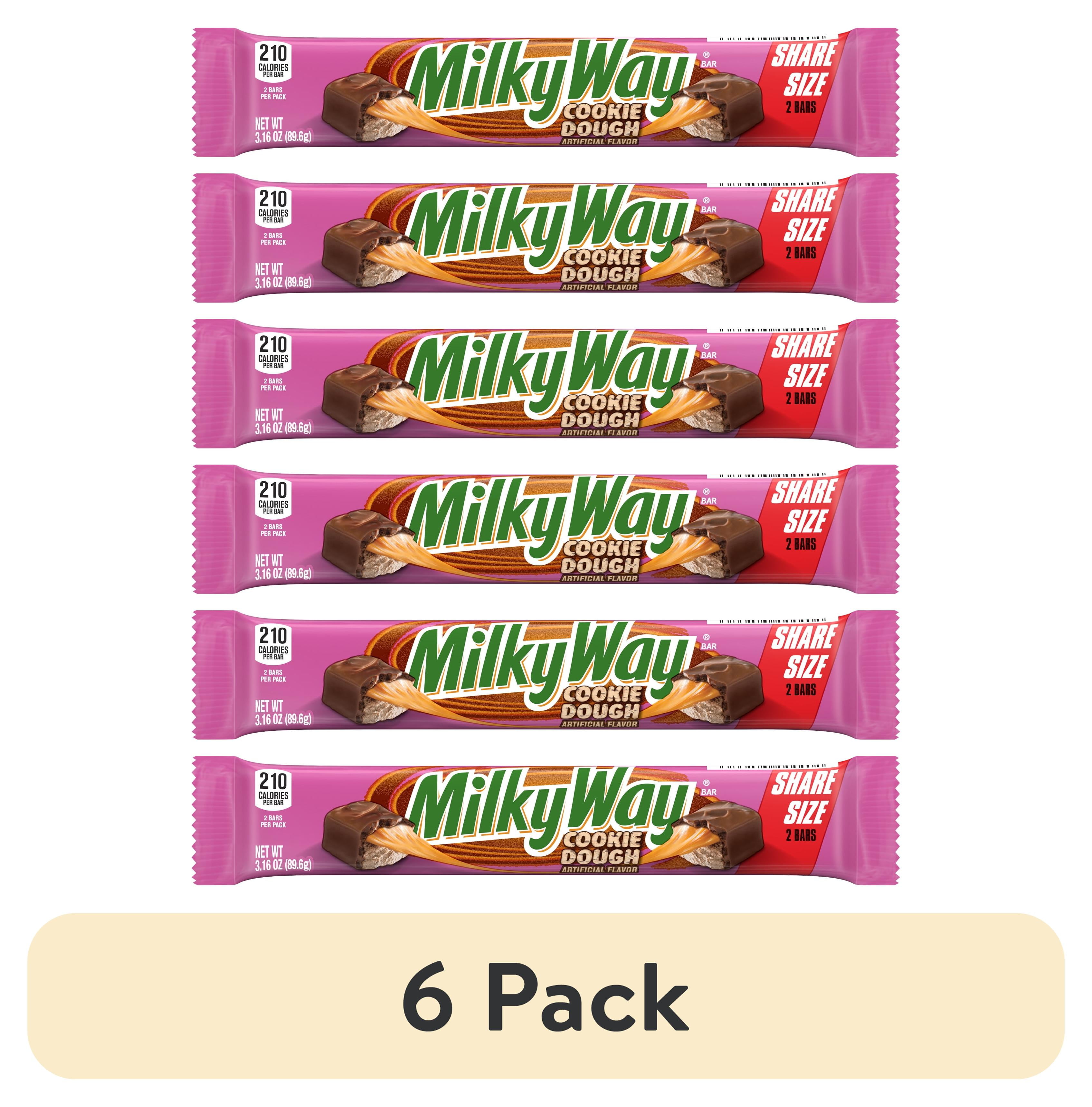 (6 pack) Milky Way Cookie Dough Milk Chocolate Bar, Share Size - 3.16 oz