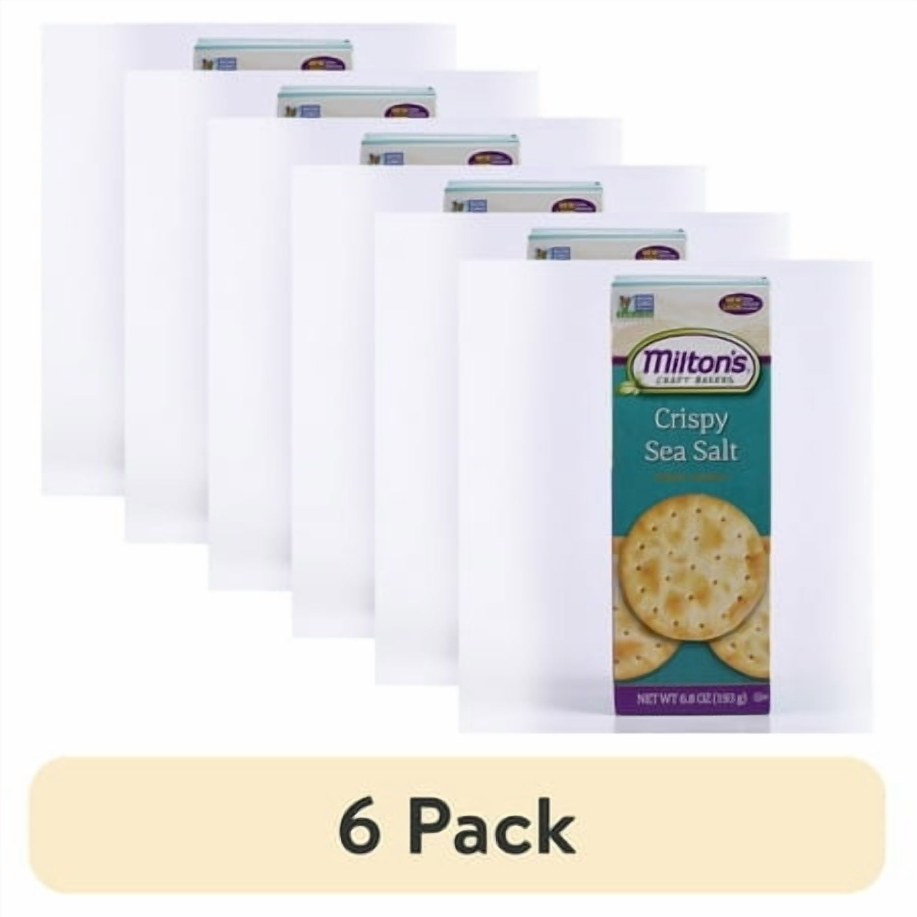 (6 pack) Milton's Gourmet Crackers - Crispy Sea Salt, 6.8oz, Cardboard Box