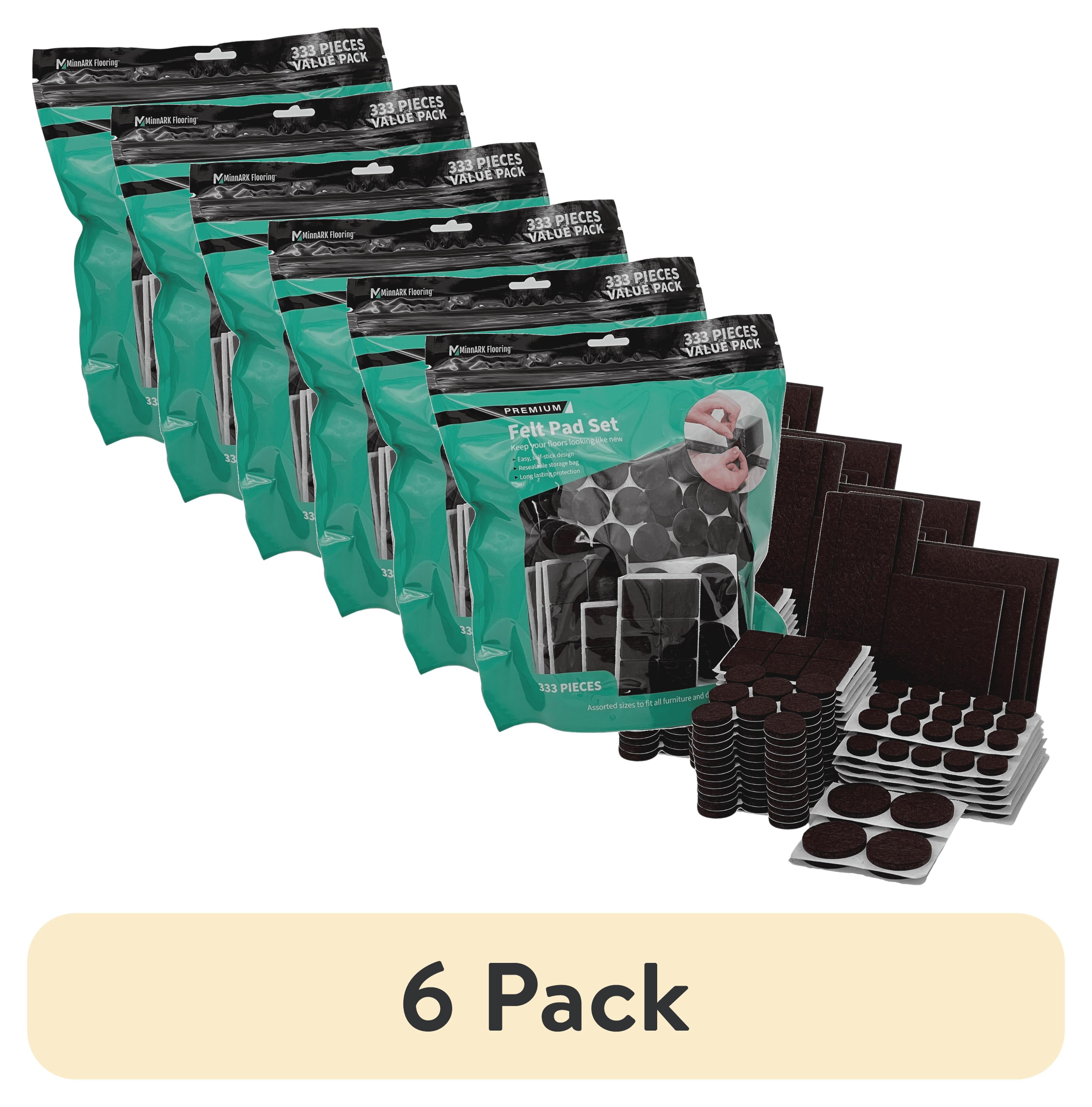 (6 pack) MinnARK Premium Felt Furniture Pads - 333 Pc - Brown - Assorted Sizes