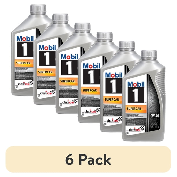 6 pack) Mobil 1 Supercar Advanced Full Synthetic Motor Oil 0W-40