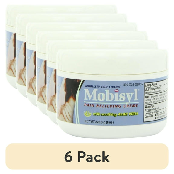 (6 pack) Mobisyl Pain Relieving Creme With Soothing Aloe Vera 8 Ounce Jar