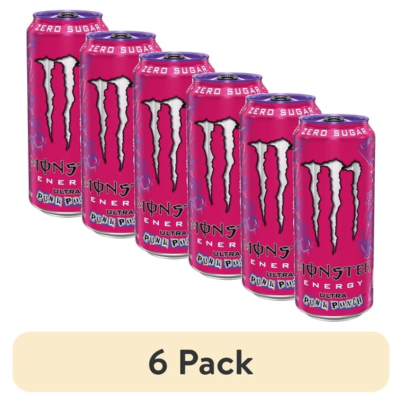 (6 pack) Monster Energy, Ultra Punk Punch, Energy Drink, 16 fl oz, Can