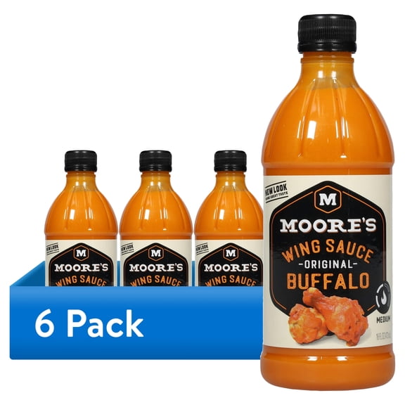 (6 pack) Moore's Original Buffalo Wing Sauce, 16 fl oz