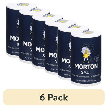 (6 pack) Morton® Salt, Plain, 26 oz Round Can
