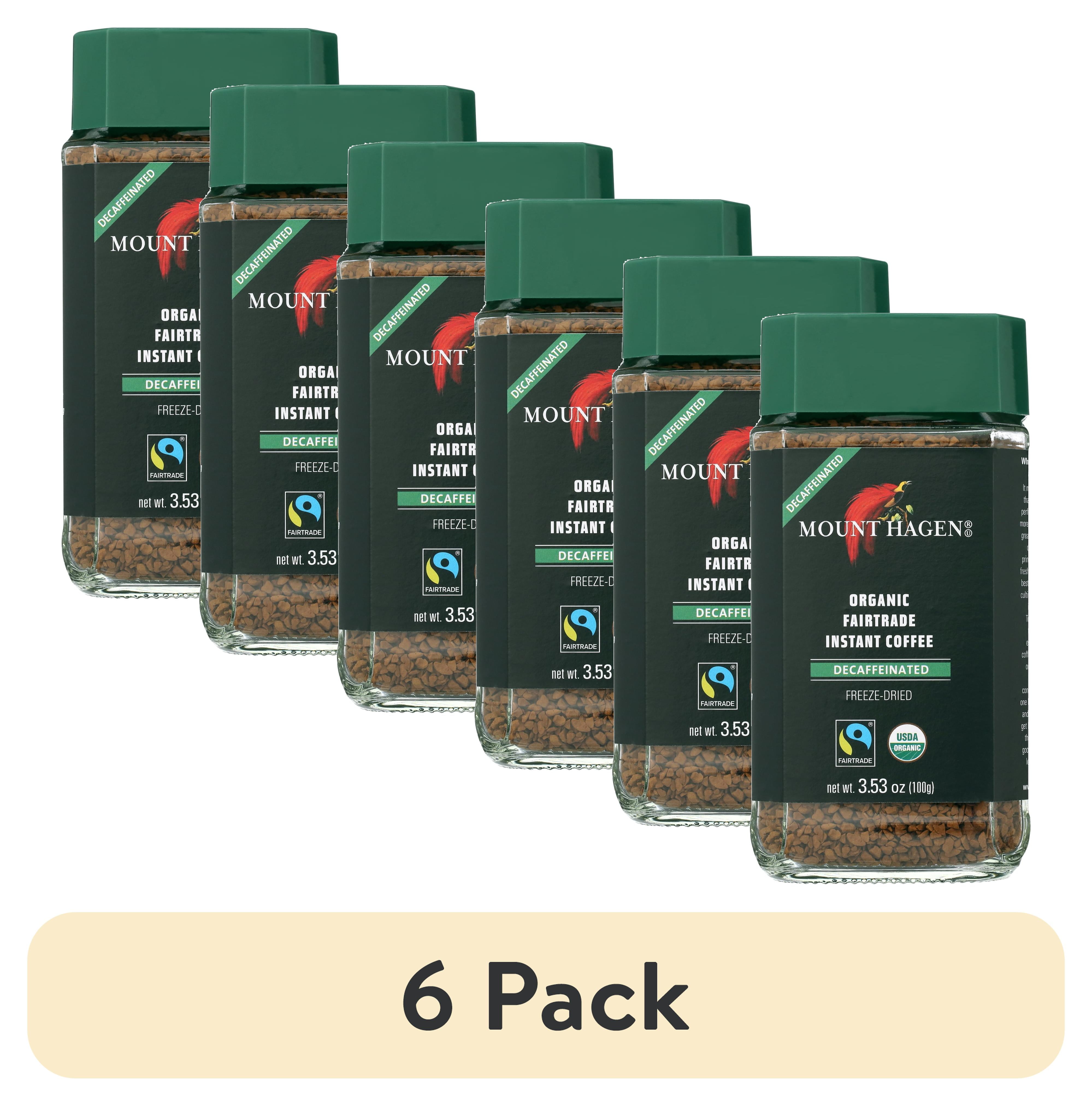 (6 pack) Mount Hagen Freeze Dried Instant Decaf Coffee - 3.53 Ounce