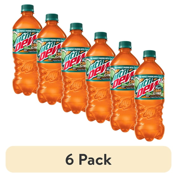 (6 pack) Mountain Dew Baja Blast Soda Cabo Citrus, 20 fl oz Bottle