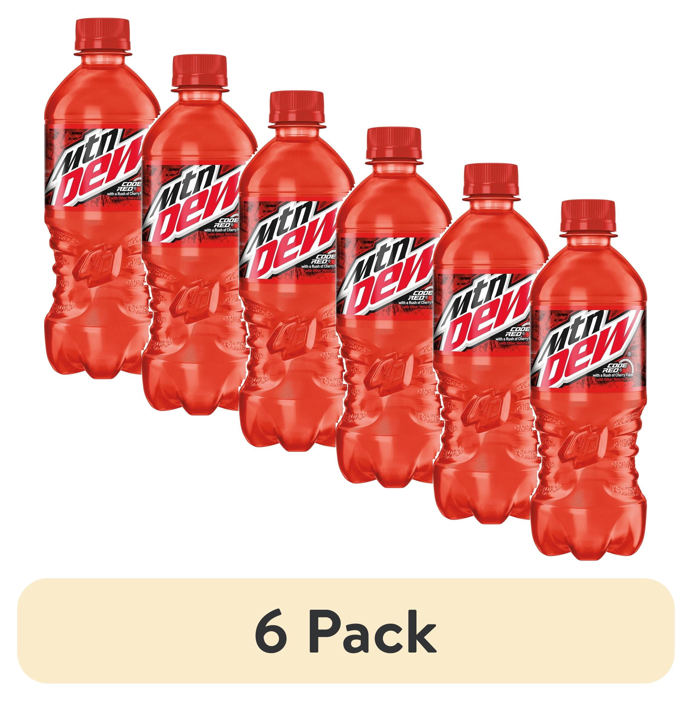 (6 pack) Mountain Dew Code Red Cherry Flavor Soda - 20 oz (Packaging ...
