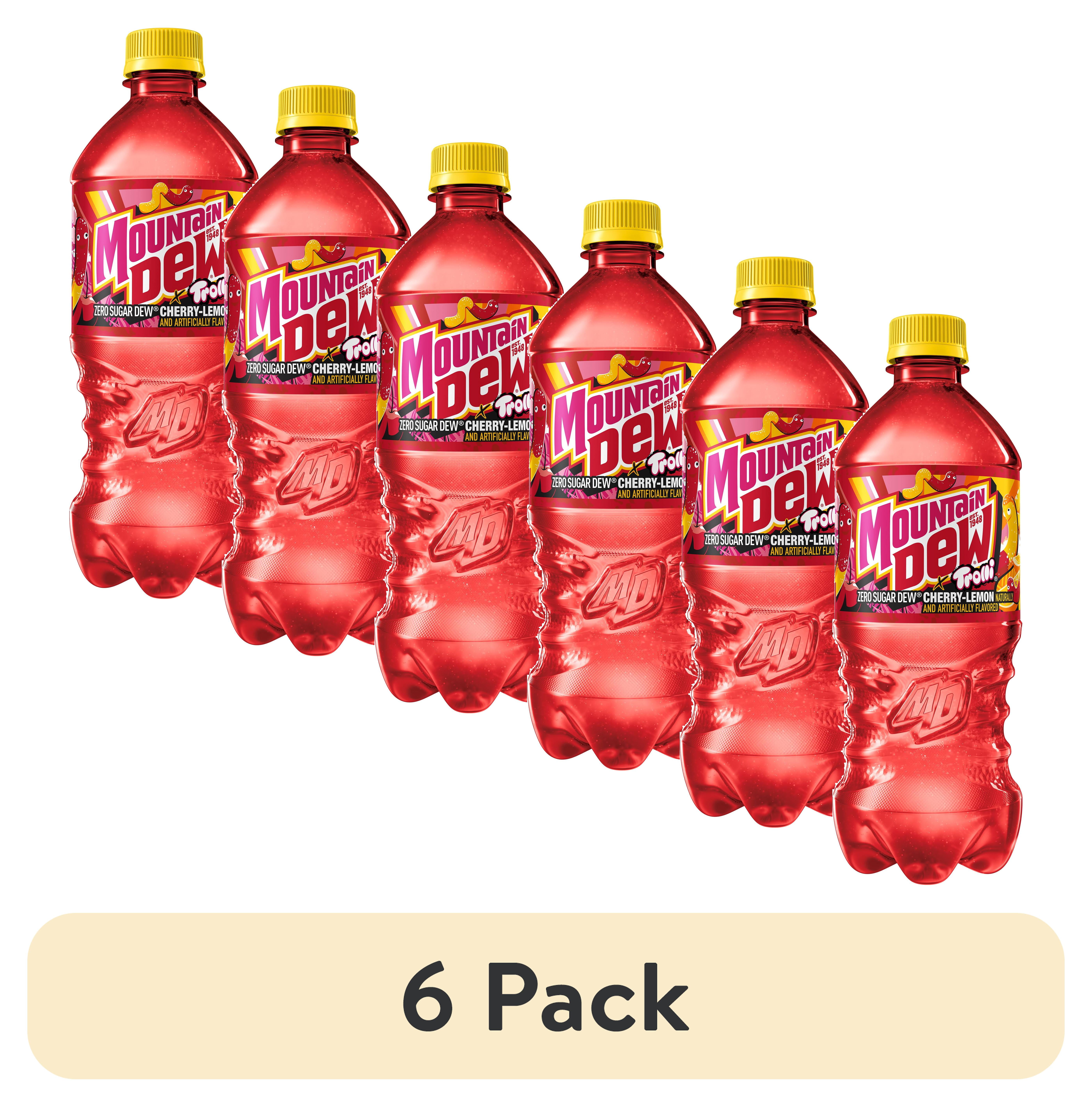 6 pack) Mountain Dew Zero Sugar Cherry Lemon flavored Trolli, 20.0