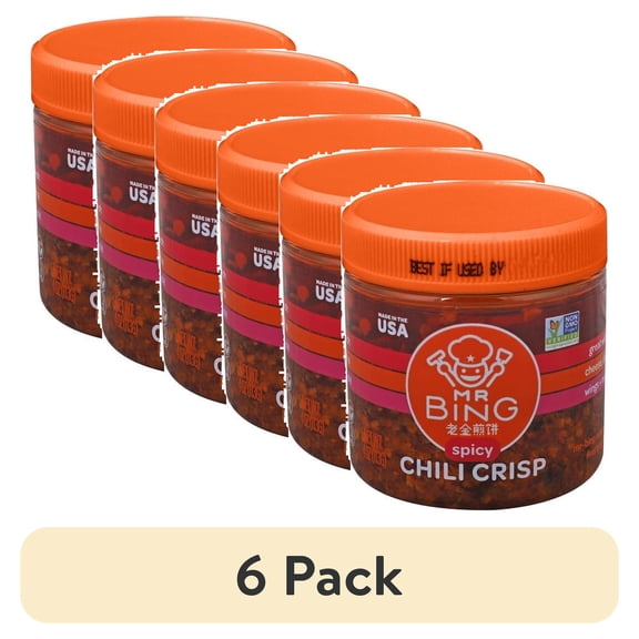 (6 pack) Mr Bing Chili Crisp, Spicy, 4oz