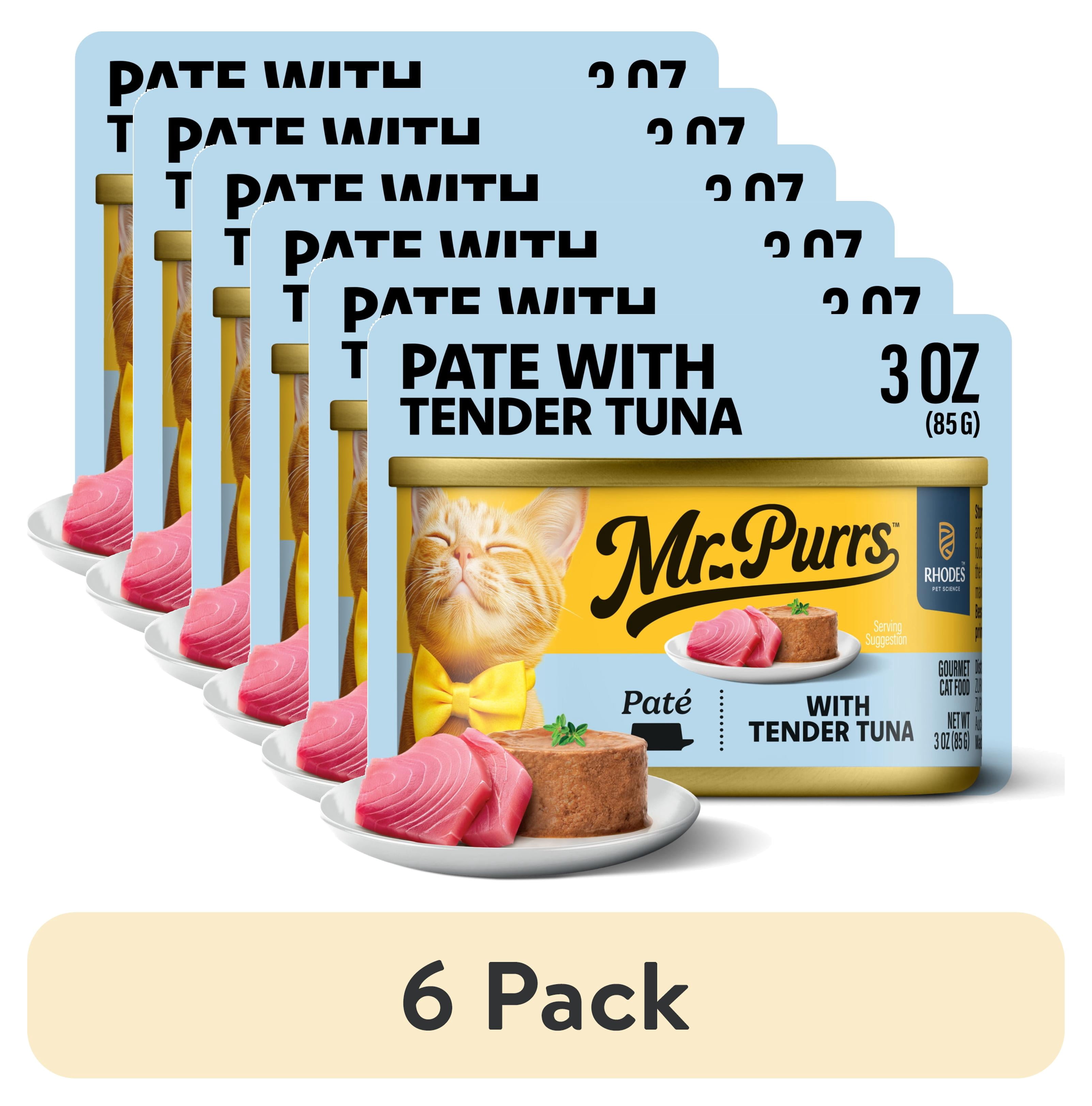 (6 pack) Mr Purrs Tender Tuna Pate Wet Cat Food for Cats, 3 Oz Can