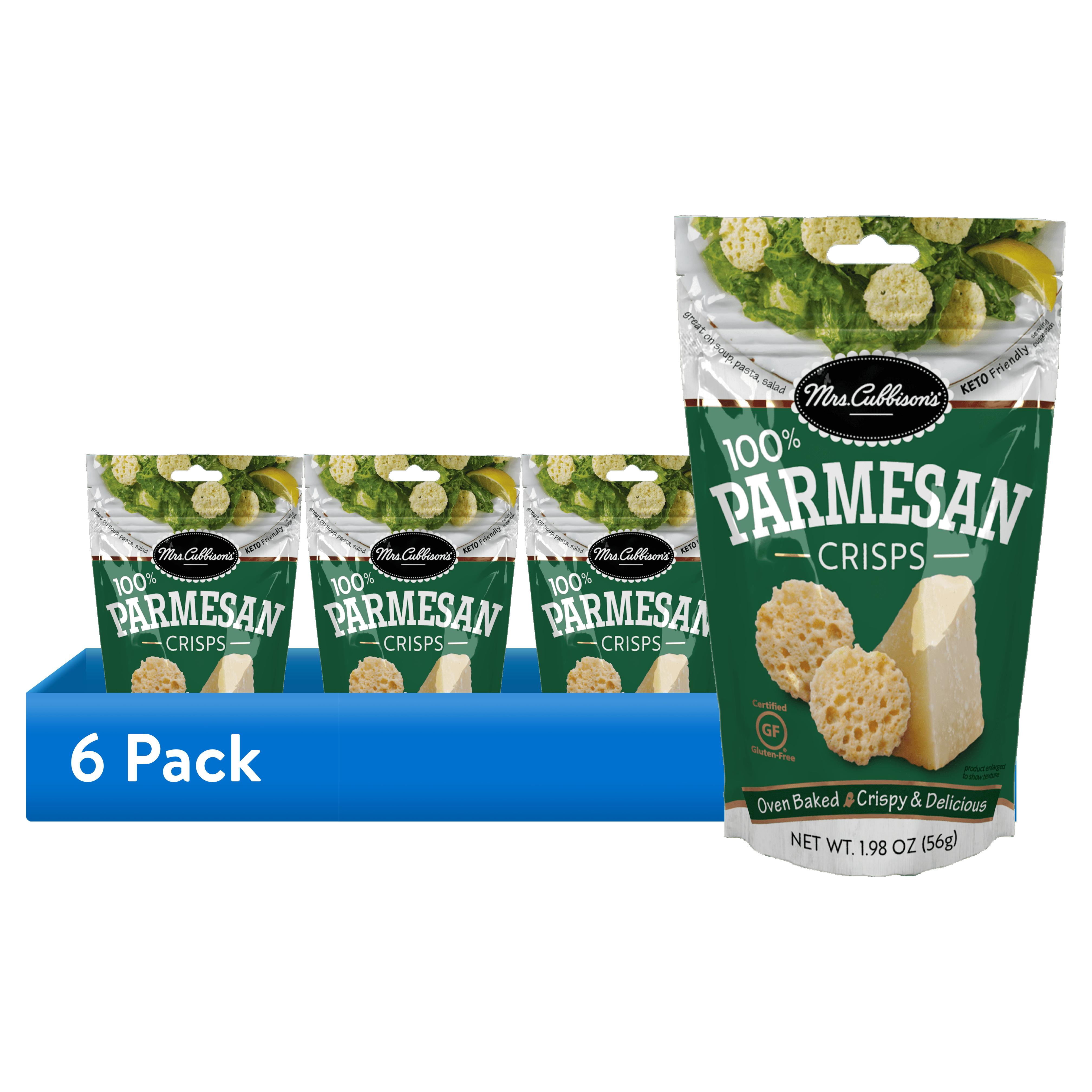 (6 pack) Mrs. Cubbison's Parmesan Cheese Crisps for Salad Toppings and Snacking, 1.98 oz