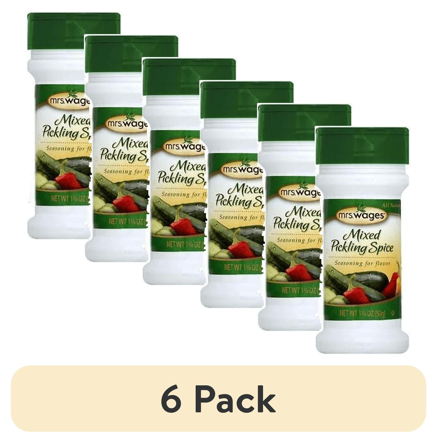 (6 pack) Mrs. Wages Pickle Seasoning, Canning Supplies for Homemade Pickles, 1.75 oz Pickling Spice Shaker