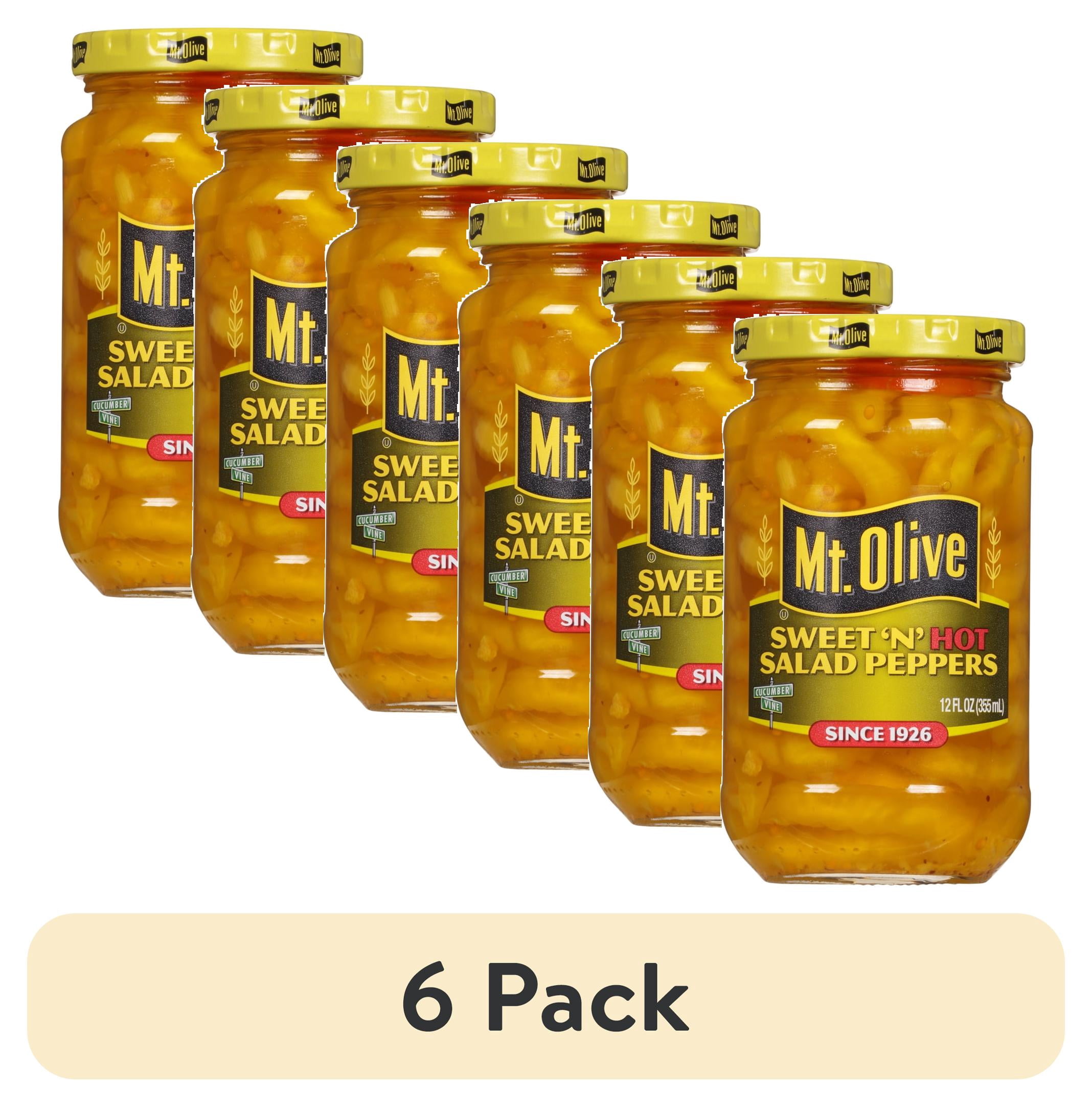 (6 pack) Mt. Olive Sweet N Hot Salad Peppers, 12 fl oz Jar