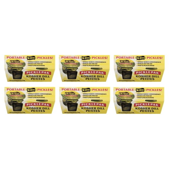 (6 pack) Mt. Olive PicklePak Kosher Dill Petites Pickles 4 - 3.7 fl oz Cups