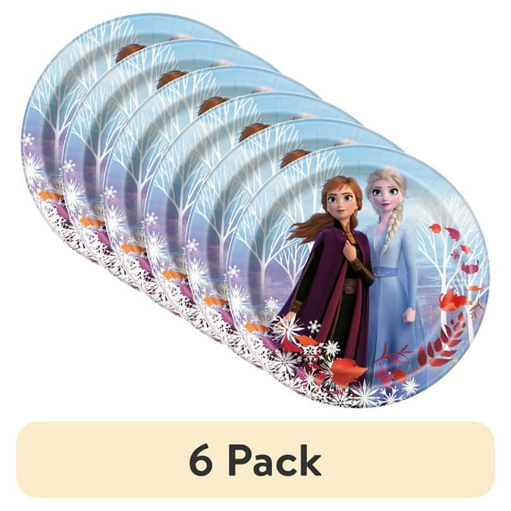 (6 pack) Multicolor AR Interactive Disney Frozen Paper Dinner Plates, 9in, 8ct