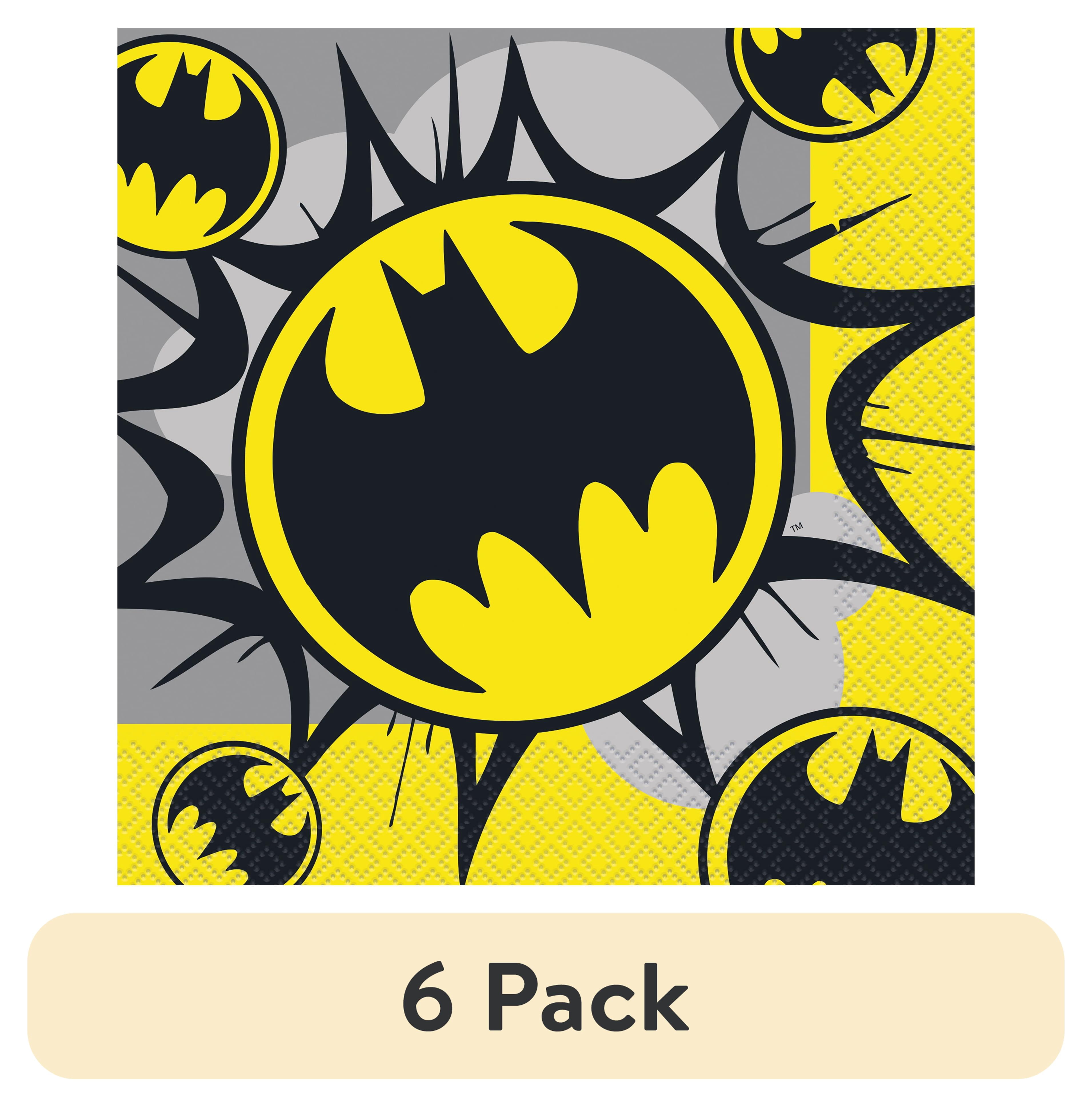 (6 pack) Multicolor Batman Birthday Paper Luncheon Napkins, 16ct