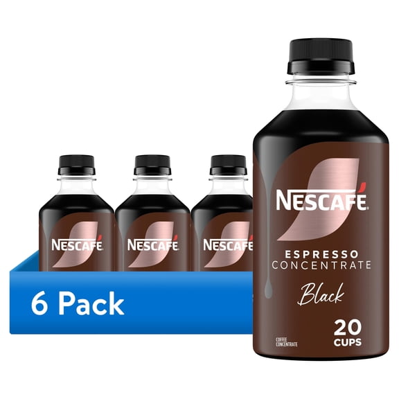 (6 pack) NESCAF Espresso Concentrate Black, Instant Espresso Coffee Concentrate, 10 fl oz
