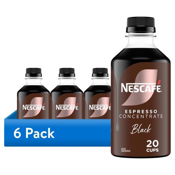 (6 pack) NESCAF Espresso Concentrate Black, Instant Espresso Coffee Concentrate, 10 fl oz