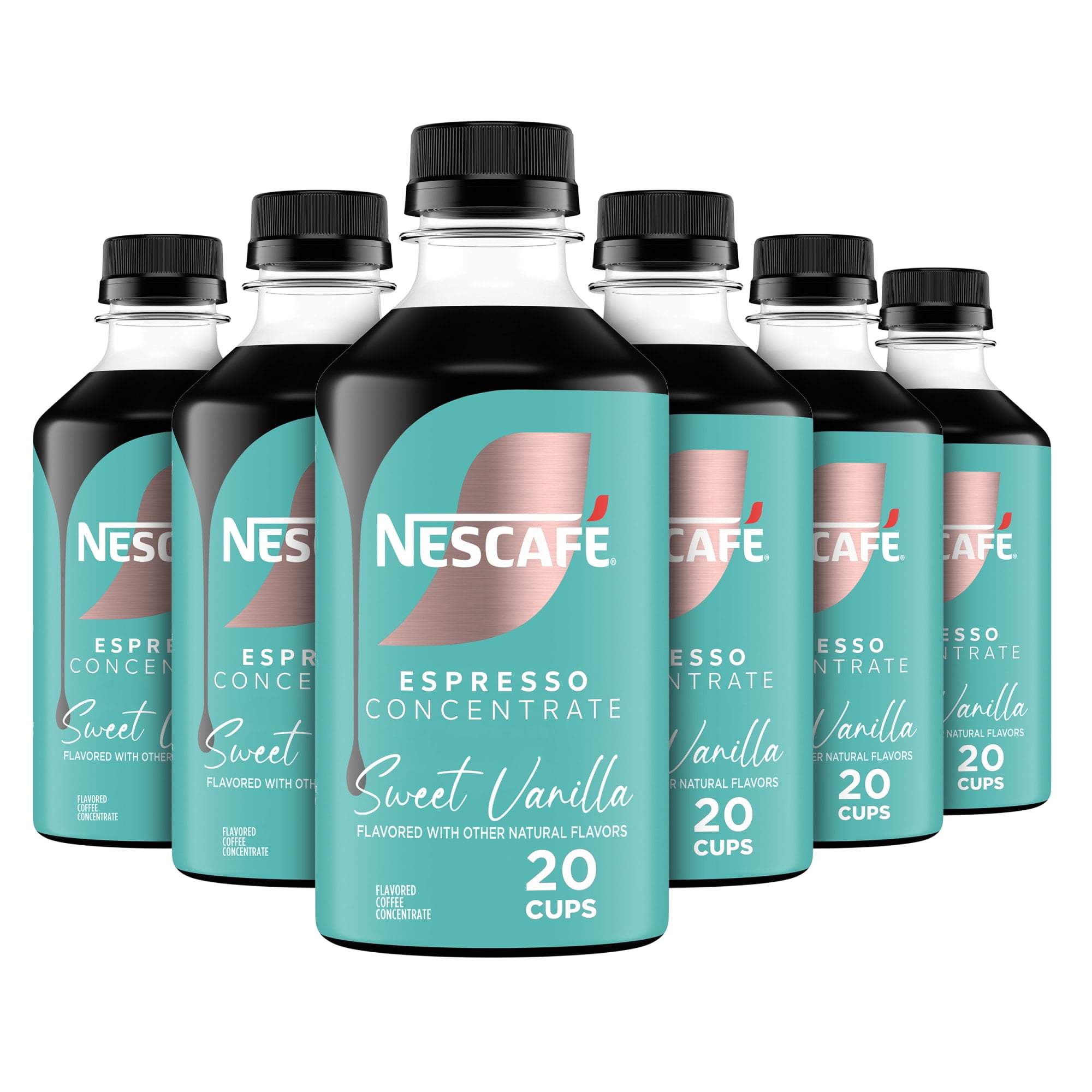 (6 pack) NESCAF Espresso Concentrate, Sweet Vanilla, Instant Espresso Coffee, 10 fl oz, 6 Pack of Bottles