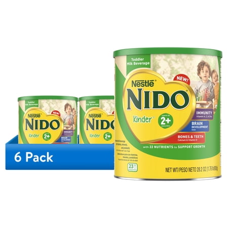 (6 pack) Nestle Nido 3 to 5 Years Toddler Powdered Milk Beverage, 28.2 oz Canister