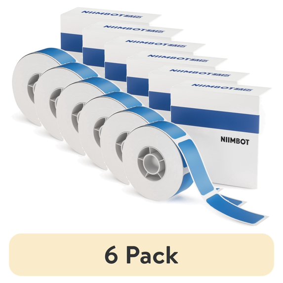 (6 pack) (6 pack) NIIMBOT Round Printer Labels, 0.47" x 1.57", Blue, 160 Labels/Roll