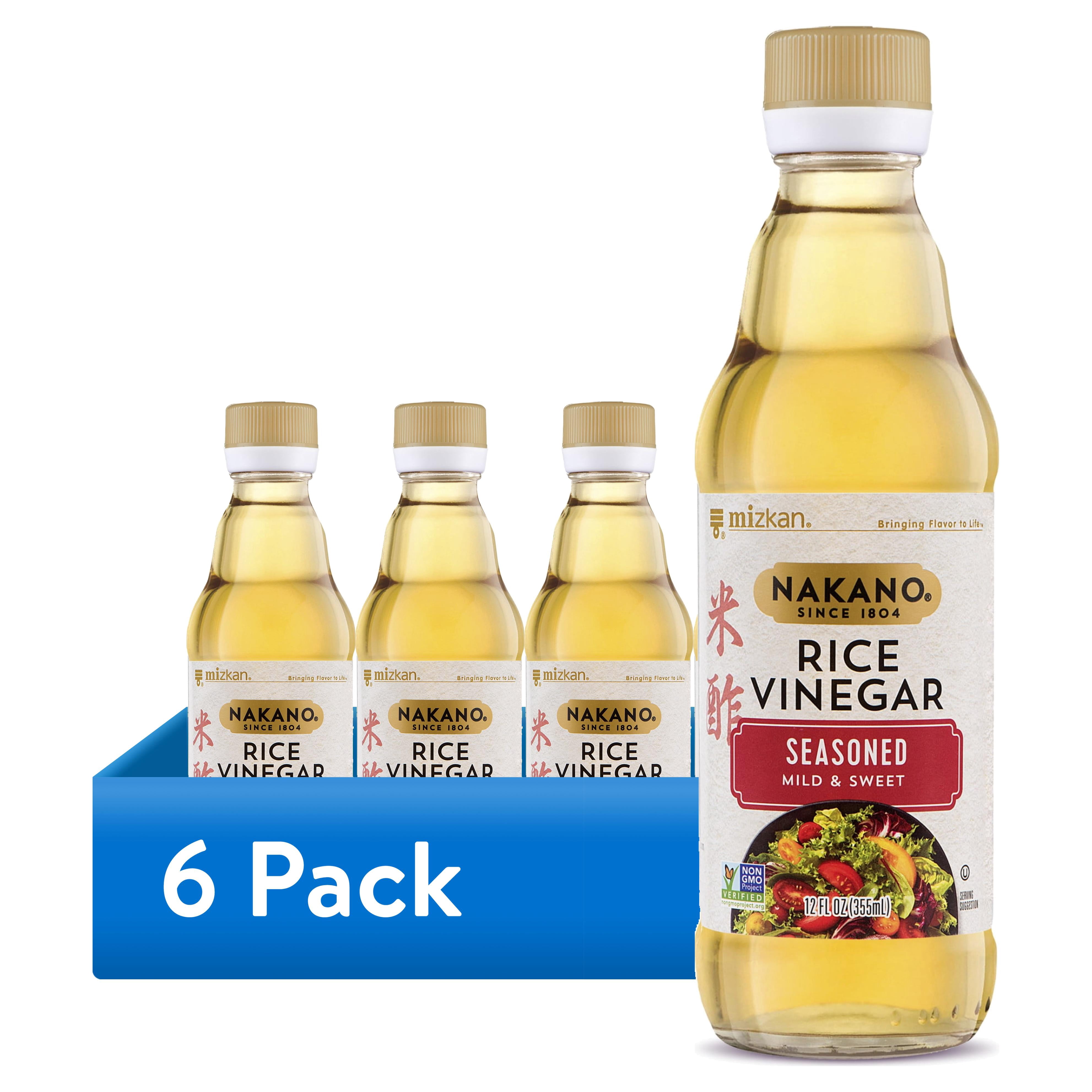(6 pack) Nakano Seasoned Rice Vinegar, Rice Wine Vinegar, 12 fl oz