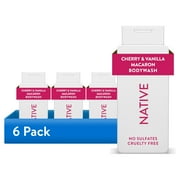 Native Body Wash, Sulfate Free, Cherry & Vanilla Macaron, for Women and Men, 18 oz