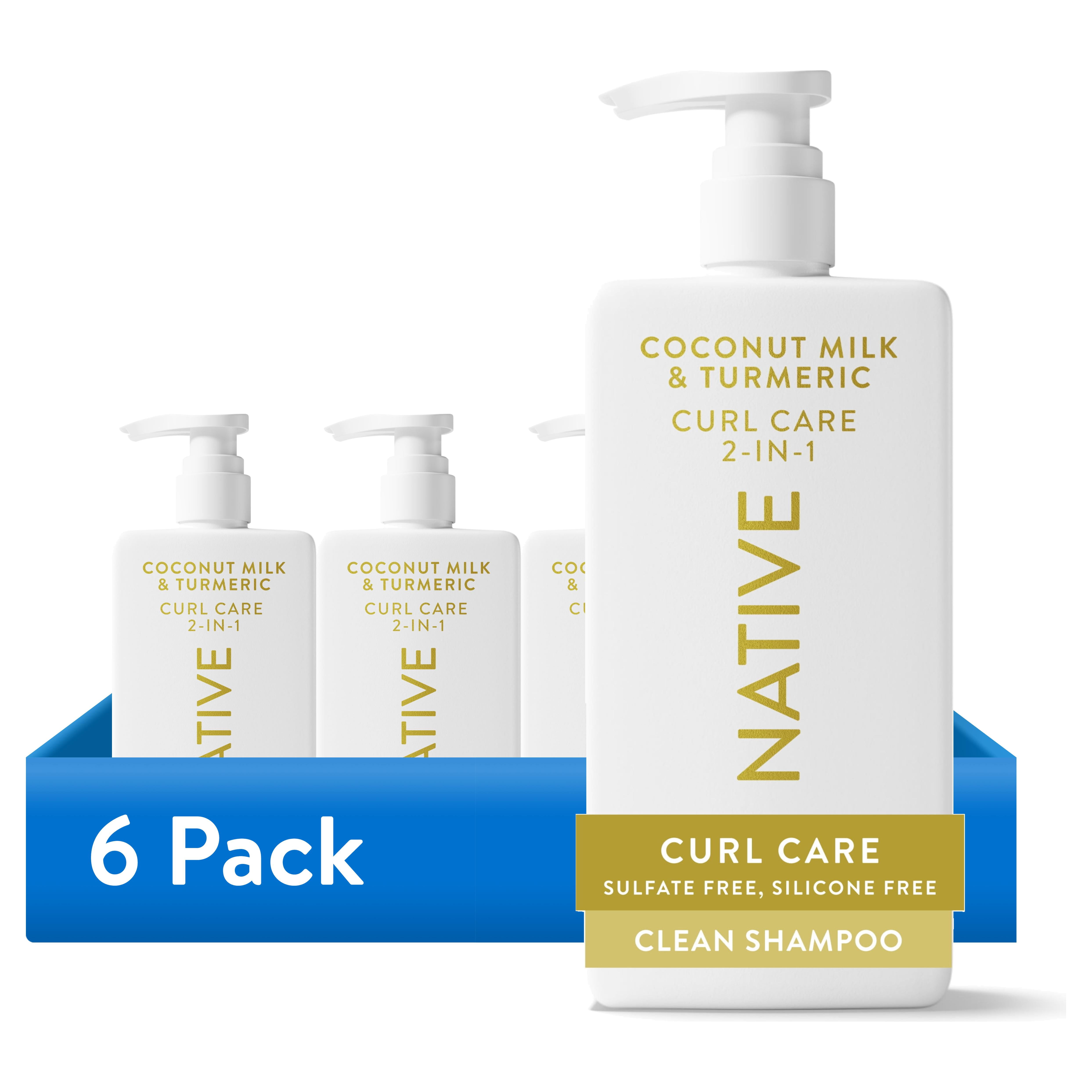 6 pack) Native Curl Care 2-in-1 Mens Shampoo and Conditioner