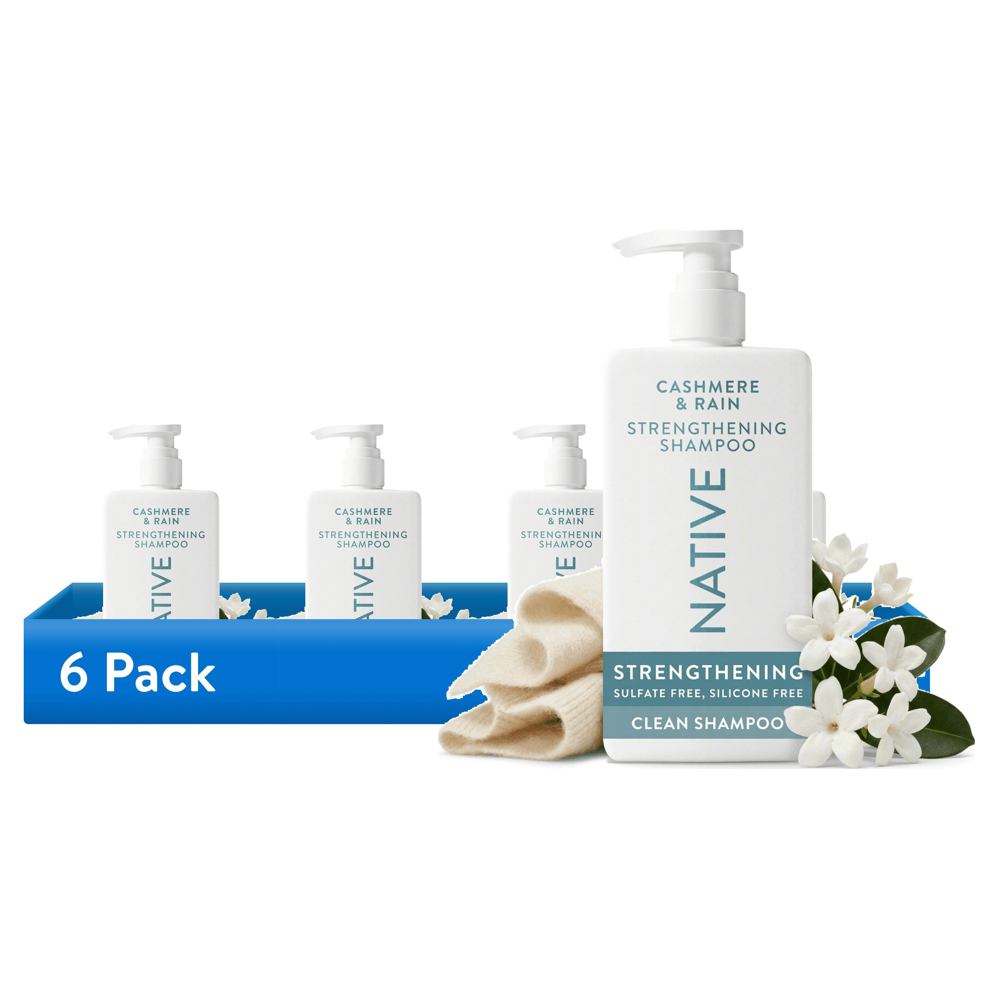 (6 pack) Native Strengthening Shampoo, Cashmere and Rain, Sulfate Free, for Women and Men, 16.5 oz