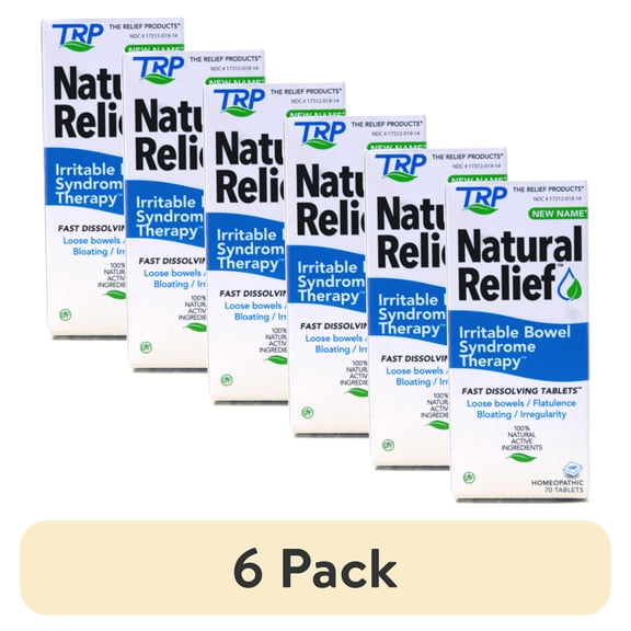 (6 pack) TRP Natural Relief, Irritable Bowel Syndrome, Tablets, 70 count