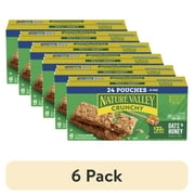(6 pack) Nature Valley Crunchy Granola Bars, Oats 'n Honey, 48 Count, 35.76 oz (24 Pouches)