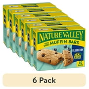 (6 pack) Nature Valley Soft Baked Muffin Bars, Blueberry, Snack Bars, 10 Bars, 12.4 oz