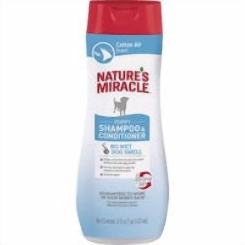 (6 pack) Nature’s Miracle Puppy Shampoo & Conditioner for Dogs, Cotton Breeze Scent, 16 oz.
