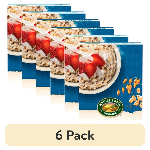 (6 pack) Nature's Path Organic Oatmeal, Flax Plus Instant, 14oz Box