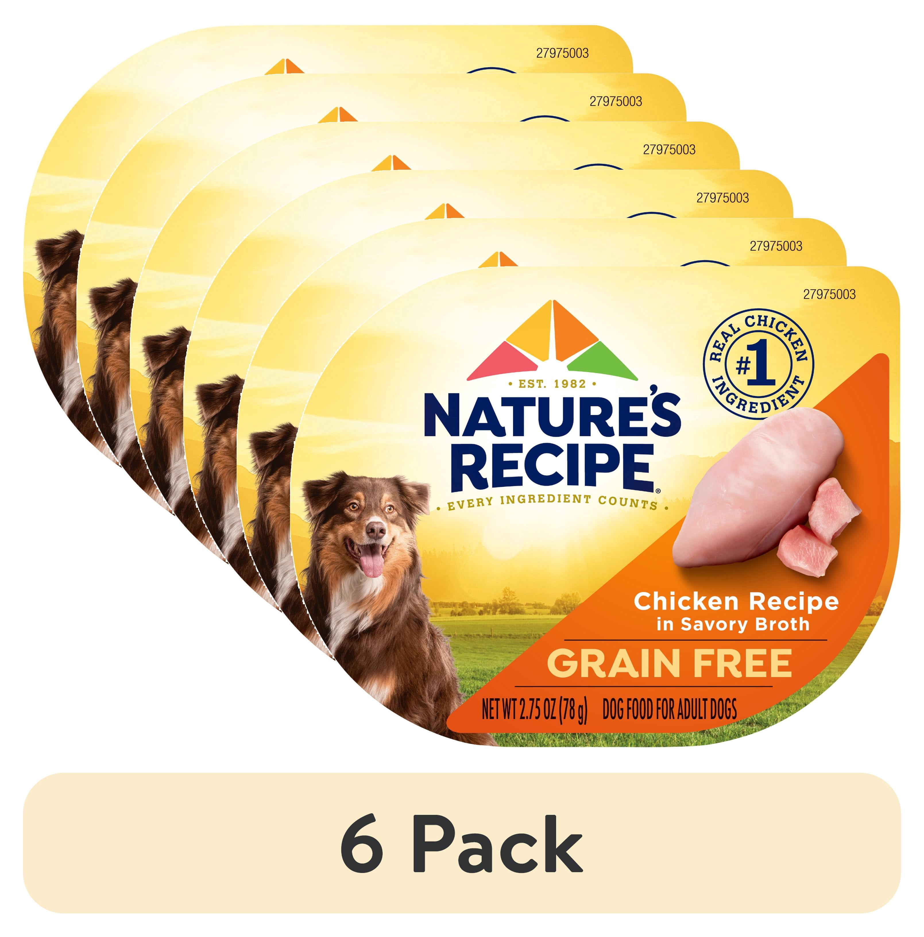 (6 pack) Nature's Recipe Grain Free Chicken Recipe in Savory Broth Wet Dog Food, 2.75 oz Cup