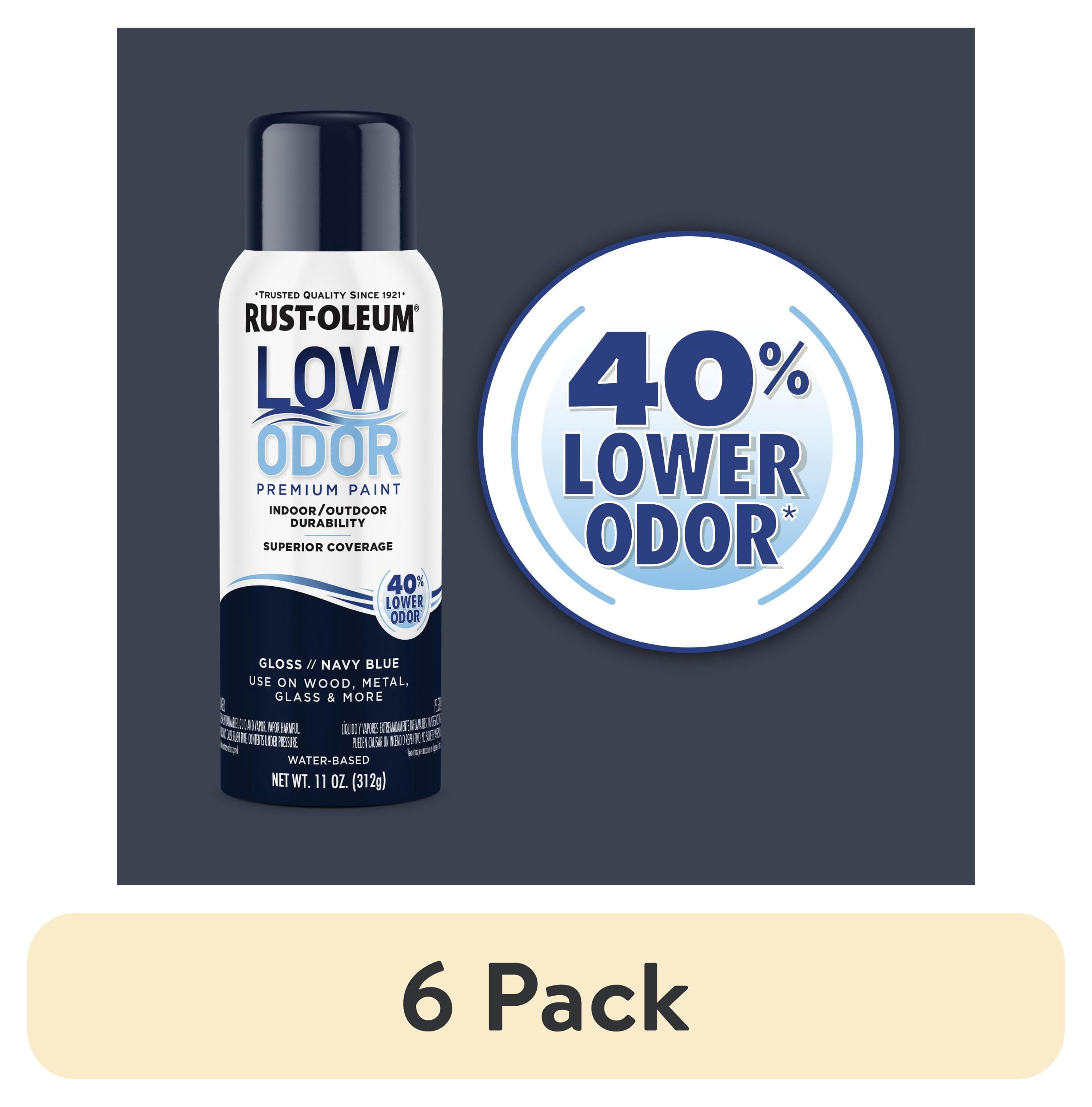 (6 pack) Navy Blue, Rust-Oleum Low Odor Premium Gloss Spray Paint-388271, 11 oz