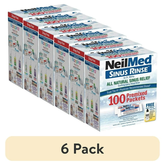 (6 pack) NeilMed Sinus Rinse Premixed Refill Packets, 100 Ct