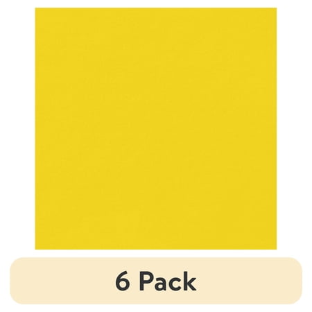 (6 pack) 6.5" x 6.5" Disposable Neon Yellow Paper Lunch Napkins, 24 Count, by Way To Celebrate